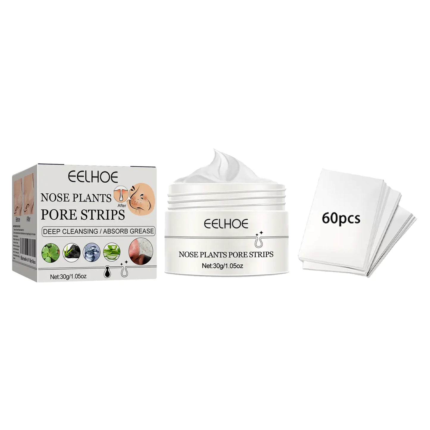 EELHOE Blackhead Removal Nose Strips with 60 Sheets