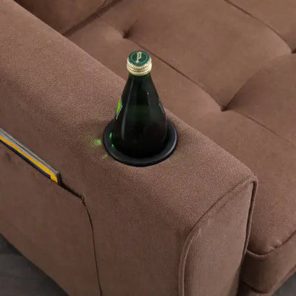 VIDEO Provided 3-in-1 Upholstered Futon Sofa Convertible Floor Sofa Bed,Foldable Tufted Loveseat With Pull Out Sleeper Couch Bed