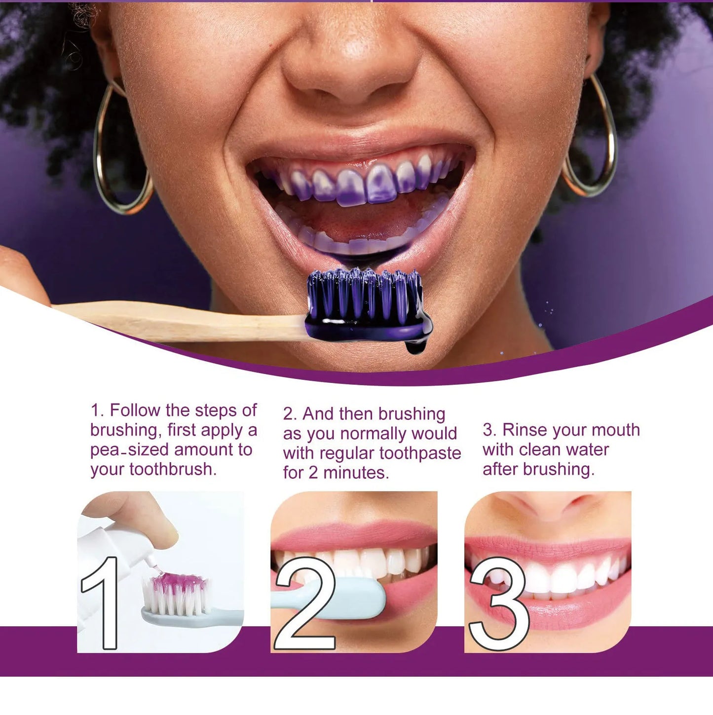 Purple Teeth Whitening Toothpaste Bottle