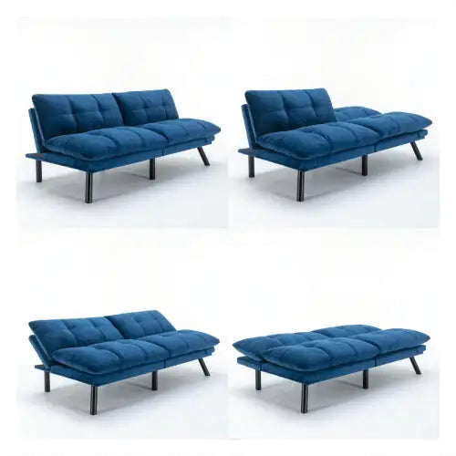 Navy Blue Convertible Folding Modern Sofa Bed