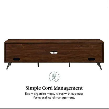 Contemporary 2-Door Minimalist TV Stand For TVs Up To 80 Inches Dark Walnut