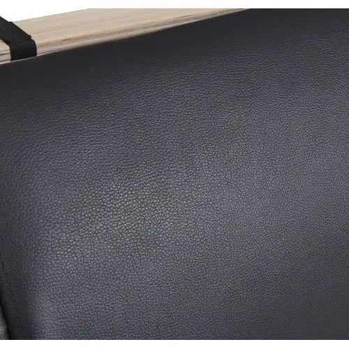 Full Size Upholstered Faux Leather Platform Bed With LED Light Bed Frame With Slatted - Black