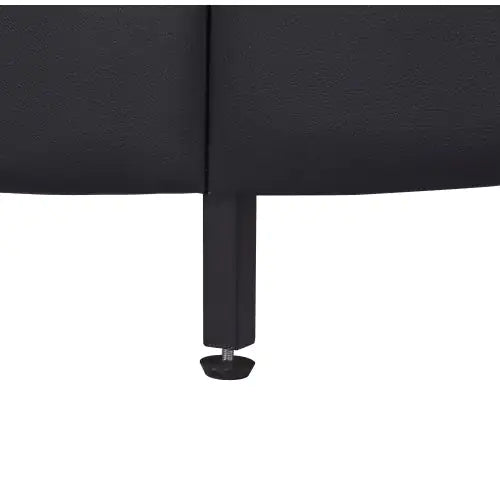 Full Size Upholstered Faux Leather Platform Bed With LED Light Bed Frame With Slatted - Black