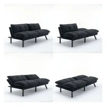 Black Convertible Folding Modern Sofa Bed