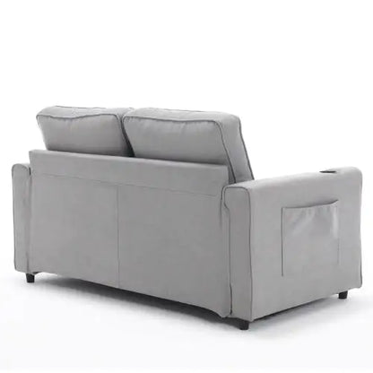 VIDEO Provided 3-in-1 Upholstered Futon Sofa Convertible Sofa Bed,Foldable Tufted Loveseat With Pull Out Sleeper Couch Bed