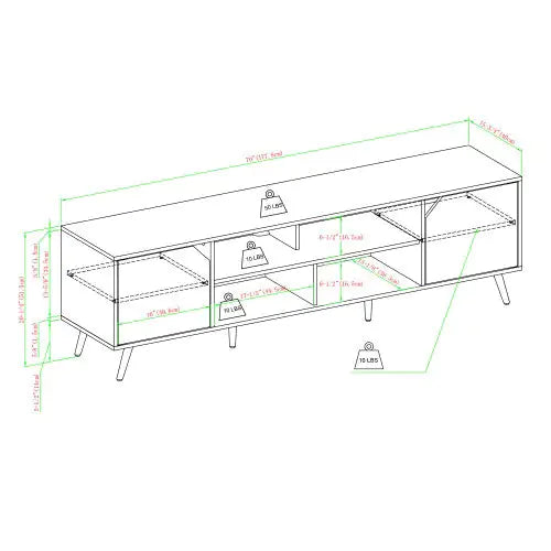Contemporary 2-Door Minimalist TV Stand For TVs Up To 80 Inches Dark Walnut