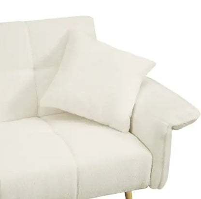 70.1 Futon Sofa Bed, Convertible Double Sofa Bed With Folding Armrests For Living Rooms And Small Spaces